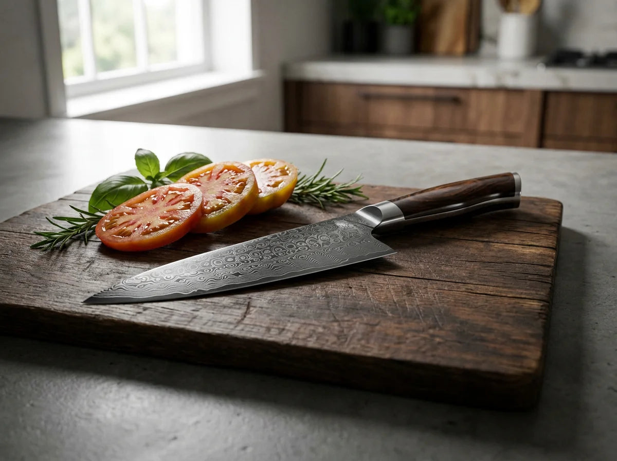 Professional 67-Layer Damascus Steel Chef Knife - Black Titanium Edition