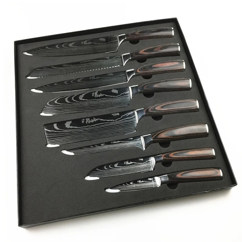 Professional 67-Layer Damascus Steel Kitchen Knife - Black Titanium Plated Blade with Ebony & G10 Handle